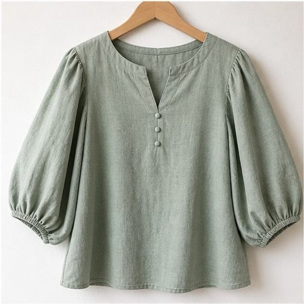 Sage Peplum Top